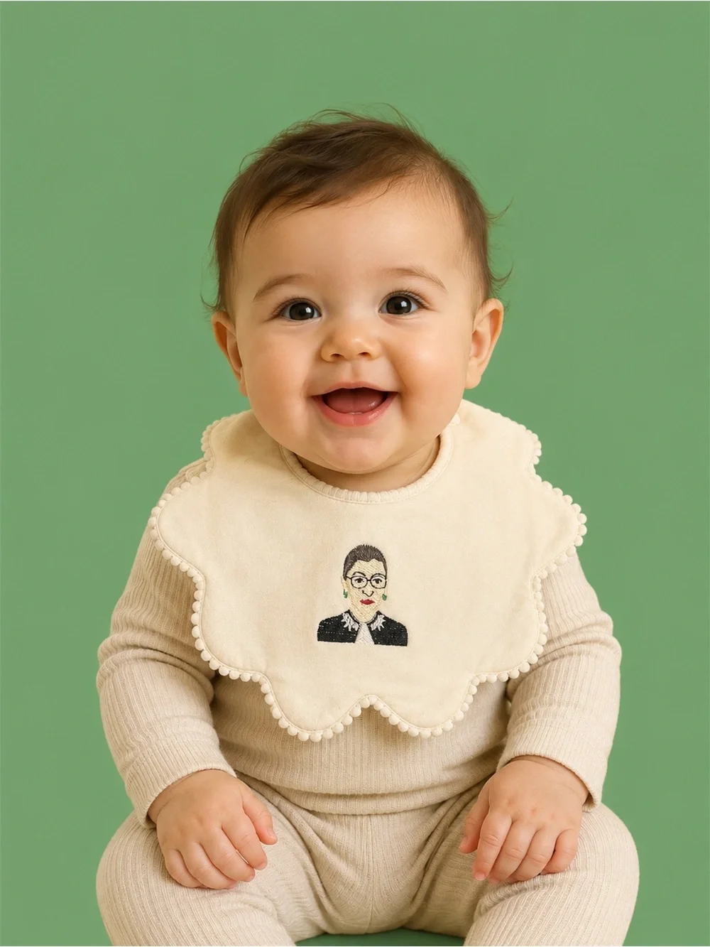 Ruth Bader Ginsburg Jabot Style Baby Bib
